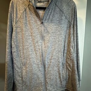 Athleta Heathered Gray Zip-Up Jacket